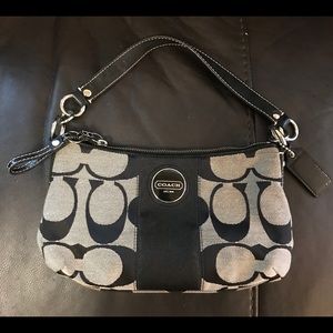 Black and grey Coach purse